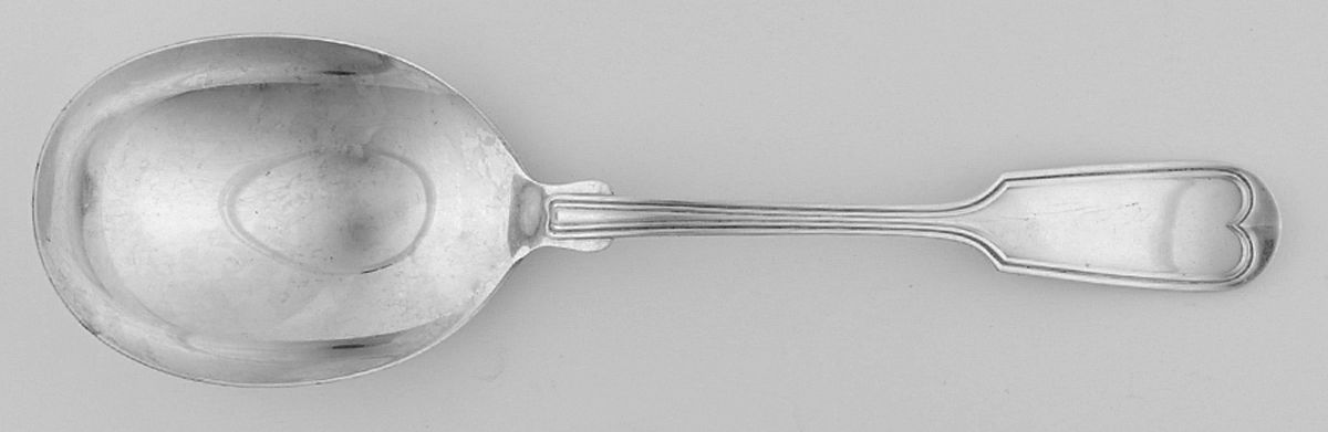 Fiddle Thread (Sterling, 1902, No Monos) Solid Salad Serving Spoon by Frank Smith-1