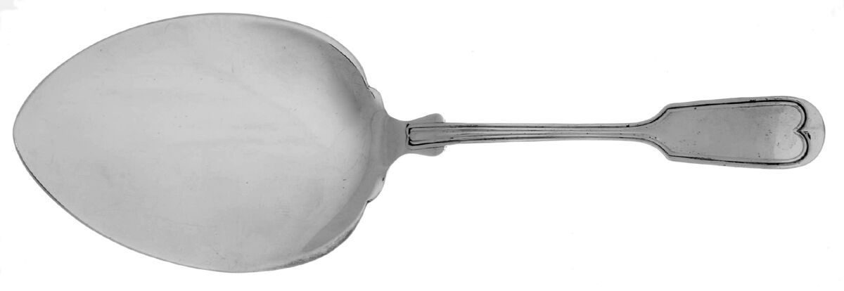 Fiddle Thread (Sterling, 1902, No Monos) Large Solid Pie Knife by Frank Smith-1