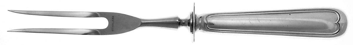 Fiddle Thread (Sterling, 1902, No Monos) Small Steak Carving Fork with Stainless Prongs by Frank Smith-1