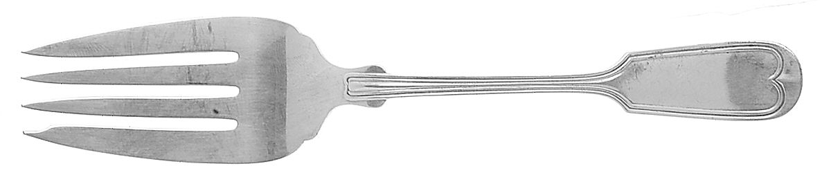 Fiddle Thread (Sterling, 1902, No Monos) Medium Solid Cold Meat Serving Fork by Frank Smith-1