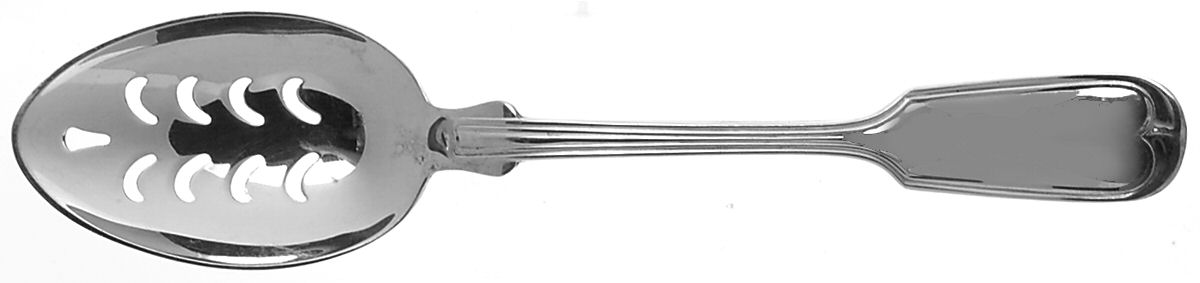 Fiddle Thread (Sterling, 1902, No Monos) Pierced Tablespoon (Serving Spoon) by Frank Smith-1