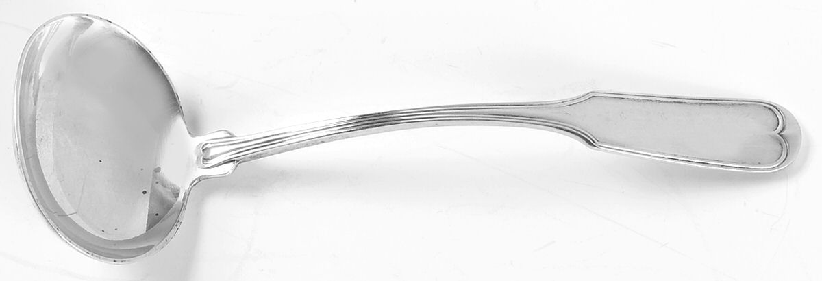 Fiddle Thread (Sterling, 1902, No Monos) Solid Piece Cream Ladle by Frank Smith-1
