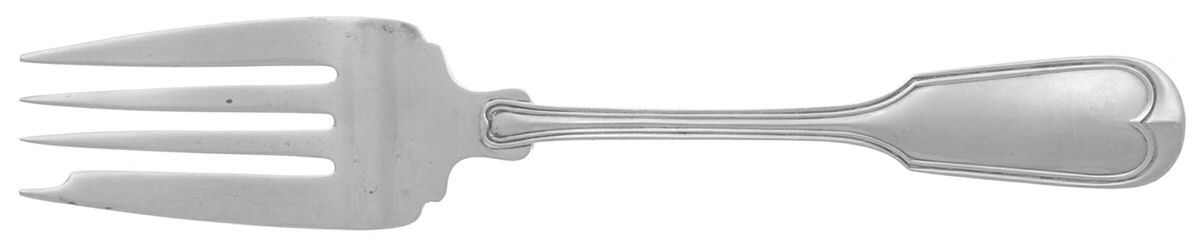 Fiddle Thread (Sterling, 1902, No Monos) Small Solid Cold Meat Serving Fork by Frank Smith-1