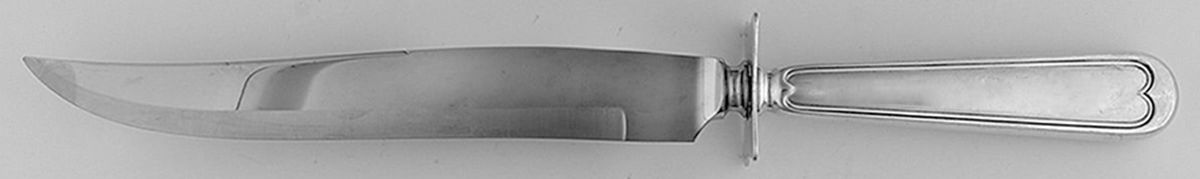 Fiddle Thread (Sterling, 1902, No Monos) Large Stainless Blade Roast Carving Knife by Frank Smith-1