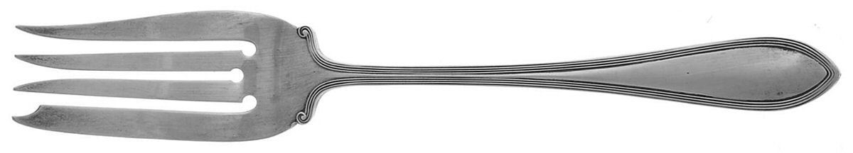 Pilgrim (Sterling, 1909) Small Solid Cold Meat Serving Fork by Frank Smith-1