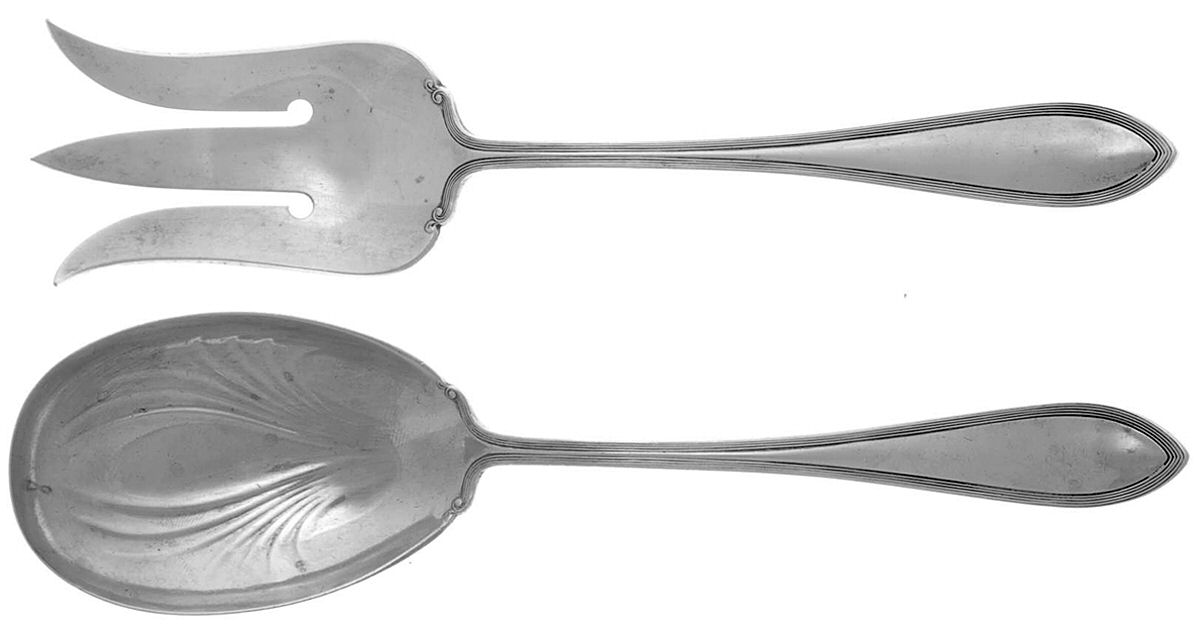 Pilgrim (Sterling, 1909) (2 Pc) Solid Salad Set by Frank Smith-1