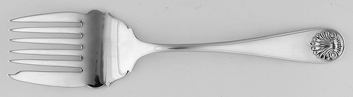 Shell (Sterling, 1889-1890) Large Solid Tined Sardine Serving Fork by Frank Smith-1