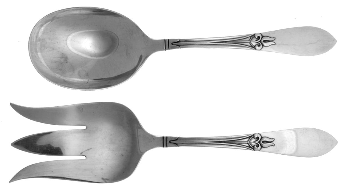 Tulipan (Sterling, 1933) (2 Pc) Solid Salad Set by Frank Smith-1