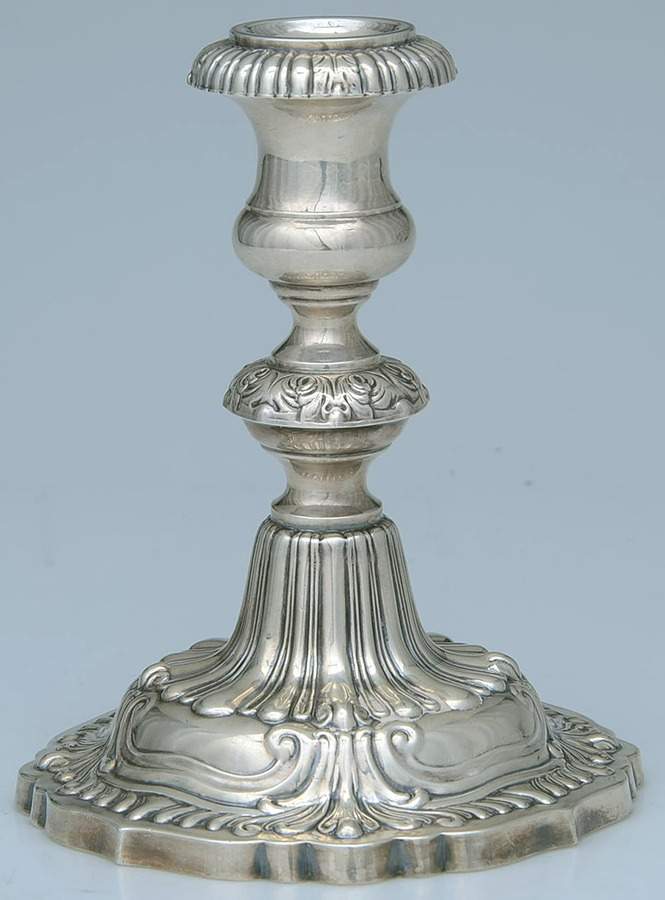 Victoria (Sterling, Hollowware) 7" Weighted Candlestick by Fisher Silversmiths-1