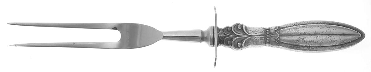 FWS6 (Sterling) Large Stainless-Prong Roast Carving Fork by Frank Whiting-1