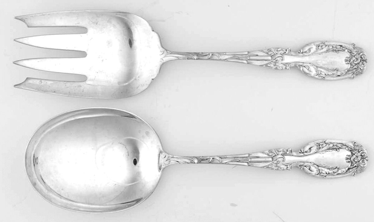 Cattails (Sterling) (2 Pc) Solid Salad Set by Frank Whiting-1
