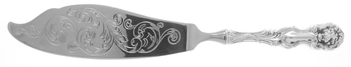 Lion (Sterling, New) Engraved Fish Serving Knife-Stainless Blade by Frank Smith-1