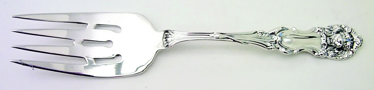 Lion (Sterling, New) Small Solid Cold Meat Serving Fork by Frank Smith-1