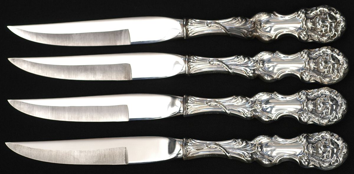 Lion (Sterling, New) Individual Steak Knive - Set of 4 by Frank Smith-1