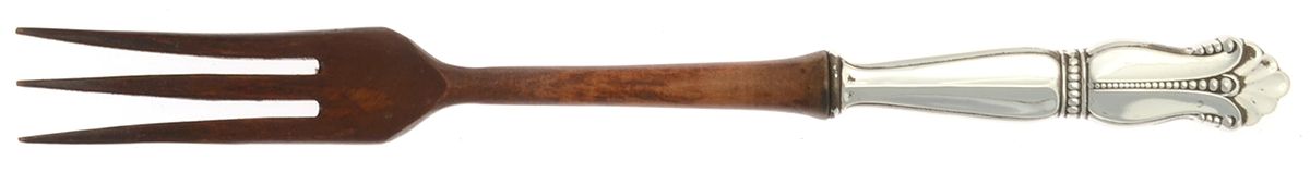 Nightingale (Sterling) Salad Serving Fork with Wooden Prongs by Frank Whiting-1