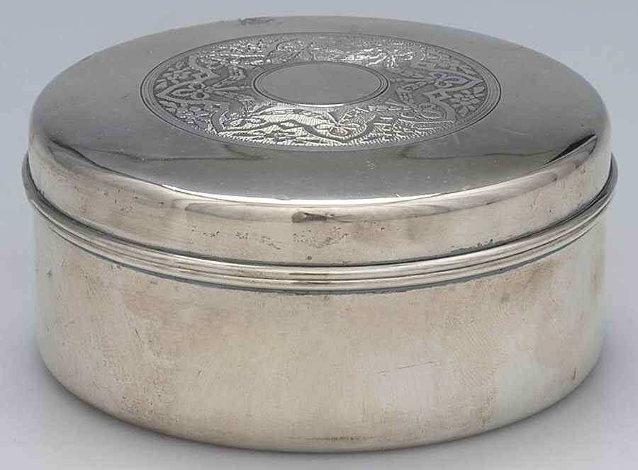 Sterling Hollowware Solid Powder Box & Lid by Frank Smith-1