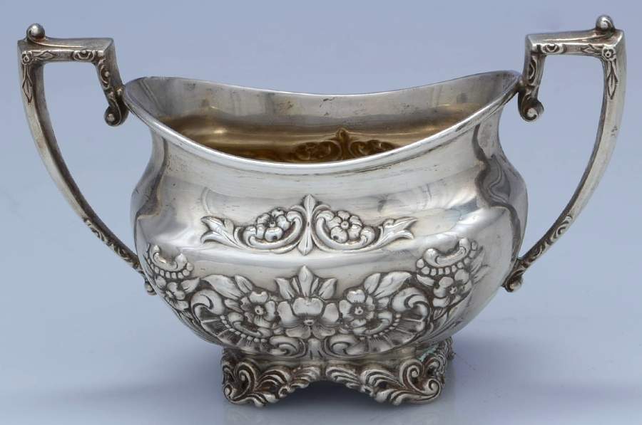 Botticelli (Sterling, 1949, Hollowware) Mini Open Sugar Bowl by Frank Whiting-1