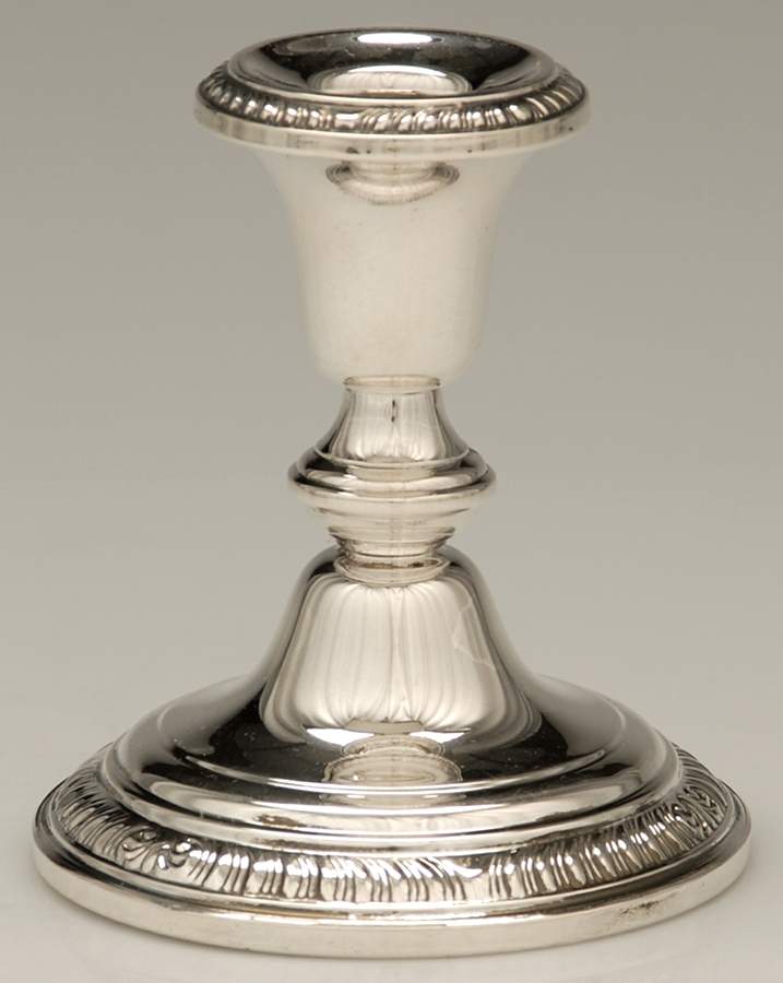 Georgian Shell (Sterling, 1948, Hollowwaree) Weighted Console Candleholder by Frank Whiting-1