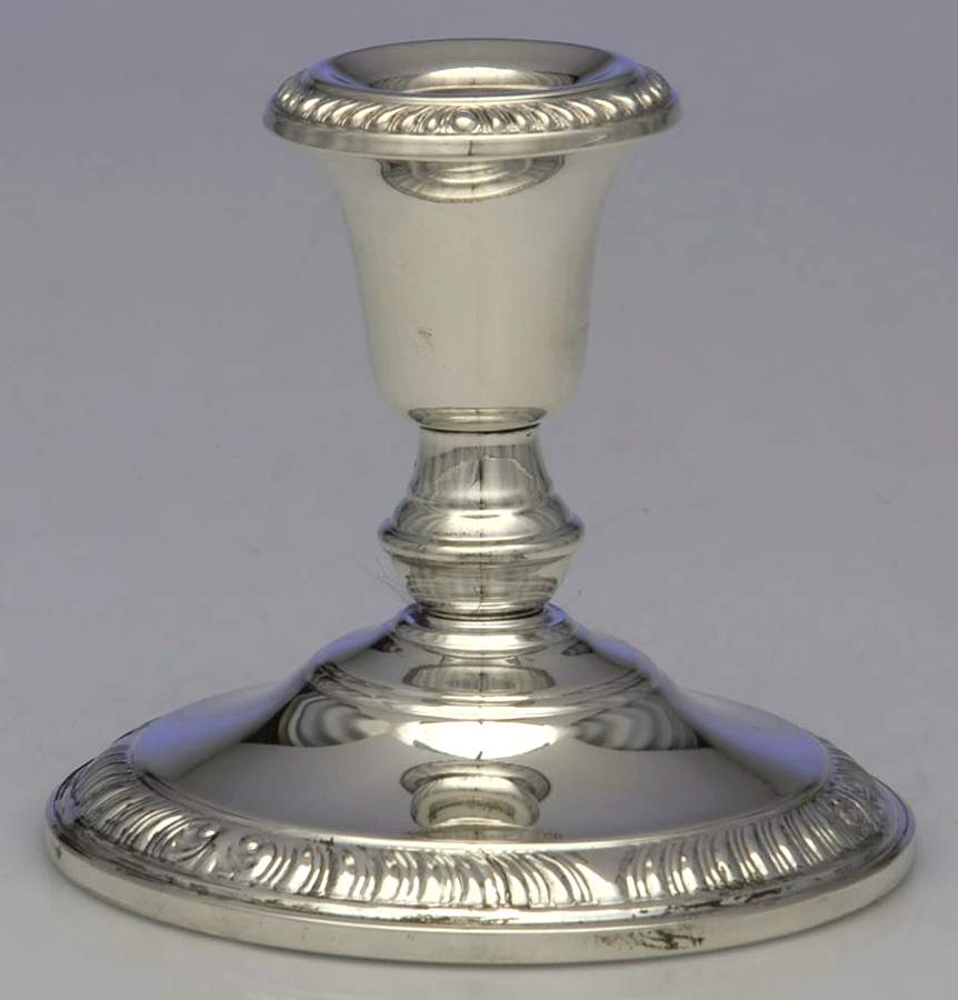 Georgian Shell (Sterling, 1948, Hollowwaree) Weighted Console Candleholder by Frank Whiting-1