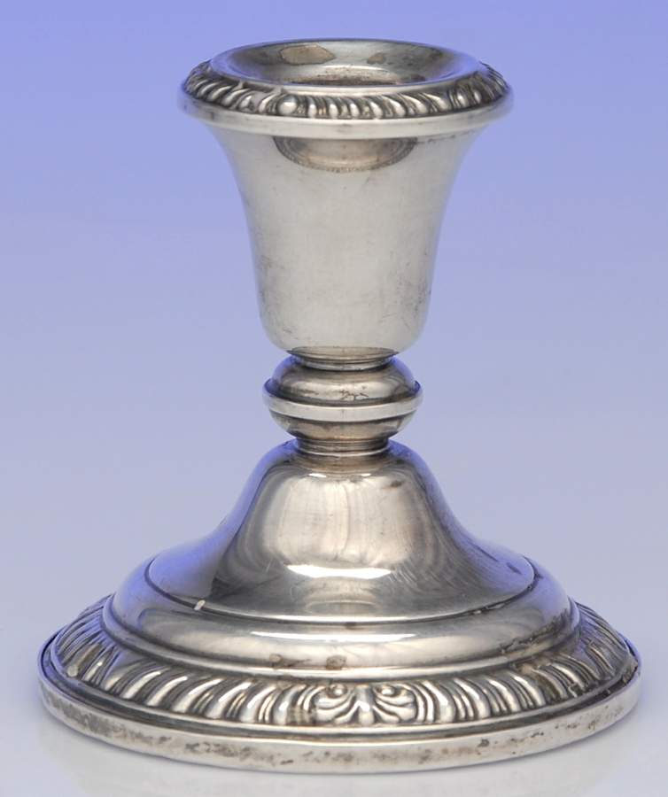 Georgian Shell (Sterling, 1948, Hollowwaree) Weighted Console Candleholder by Frank Whiting-1