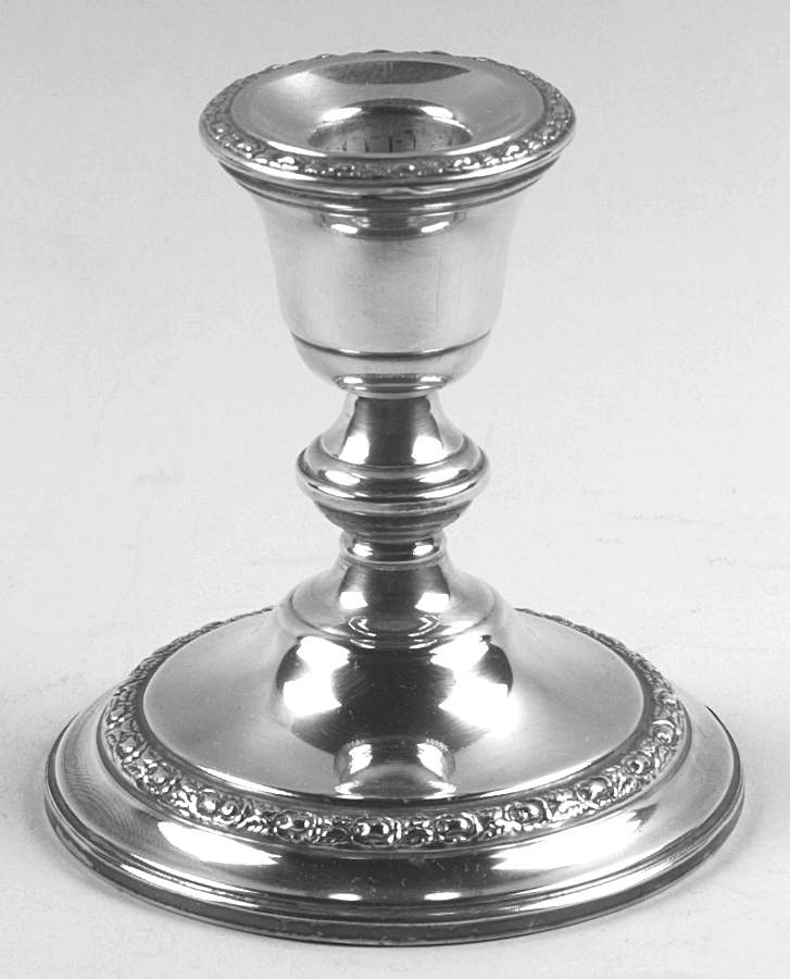 Talisman Rose (Sterling, 1948, Plain, Hollowwaree) Weighted Candleholder by Frank Whiting-1
