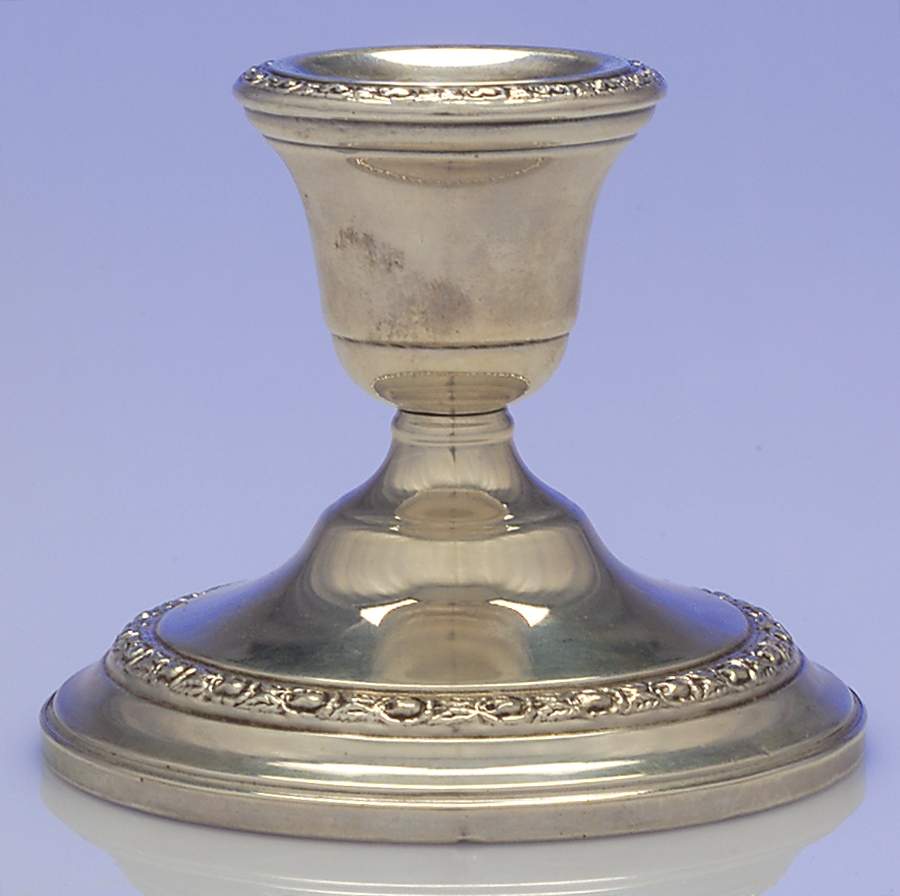 Talisman Rose (Sterling, 1948, Plain, Hollowwaree) Weighted Candleholder by Frank Whiting-1
