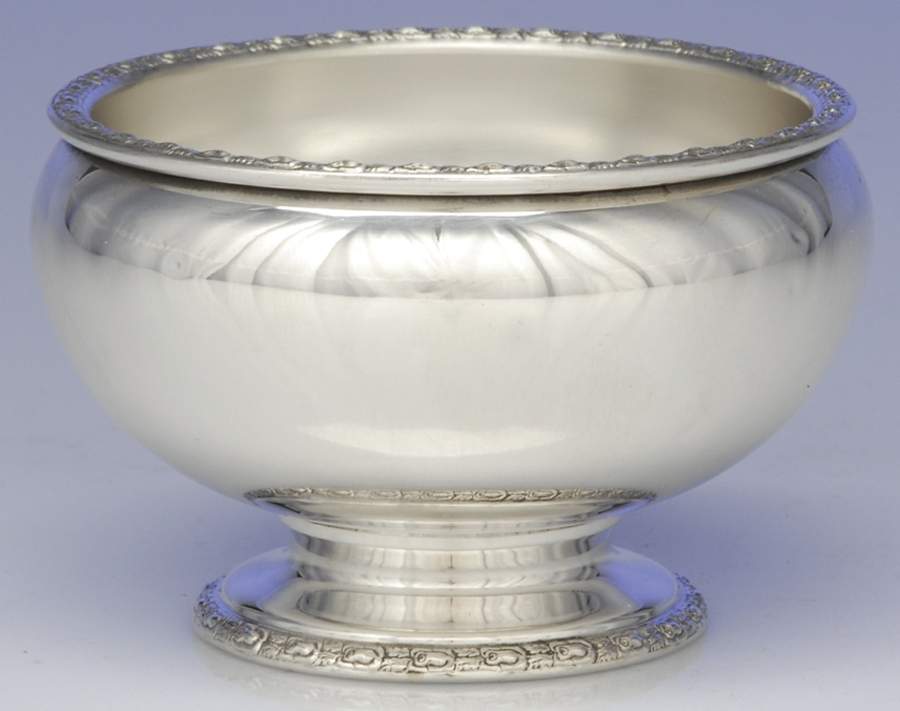 Talisman Rose (Sterling, 1948, Plain, Hollowwaree) Open Sugar Bowl by Frank Whiting-1