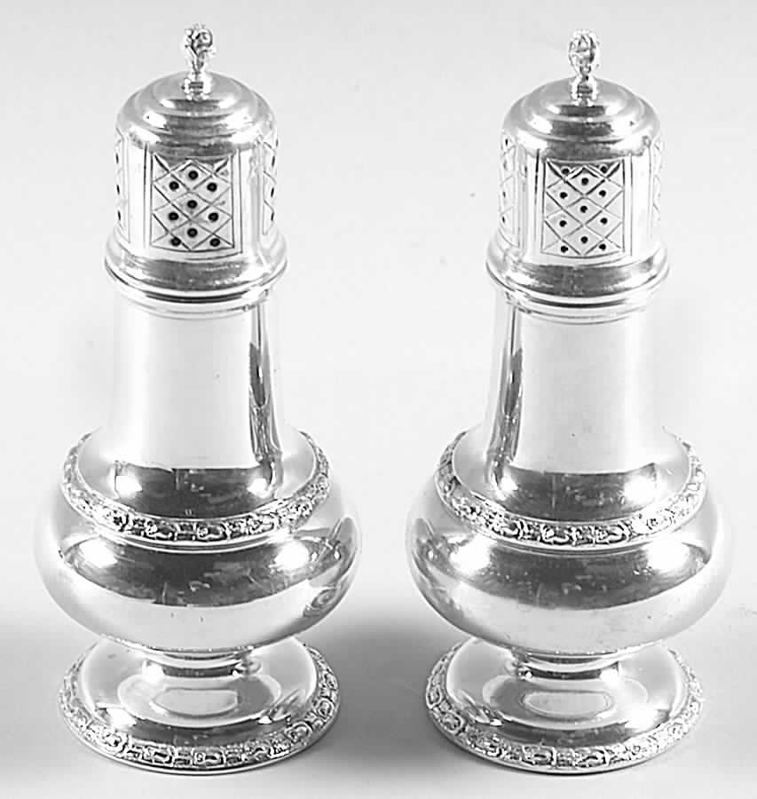 Talisman Rose (Sterling, 1948, Plain, Hollowwaree) Salt and Pepper Set by Frank Whiting-1