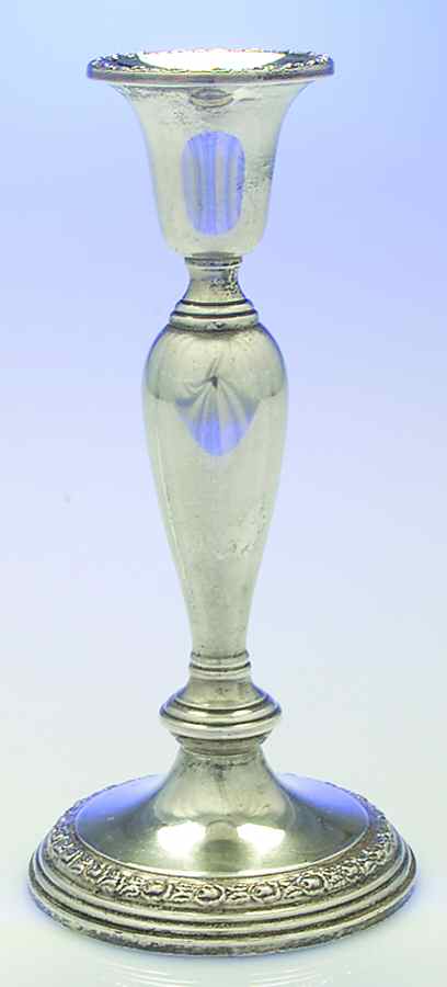 Talisman Rose (Sterling, 1948, Plain, Hollowwaree) 7" Weighted Candlestick by Frank Whiting-1