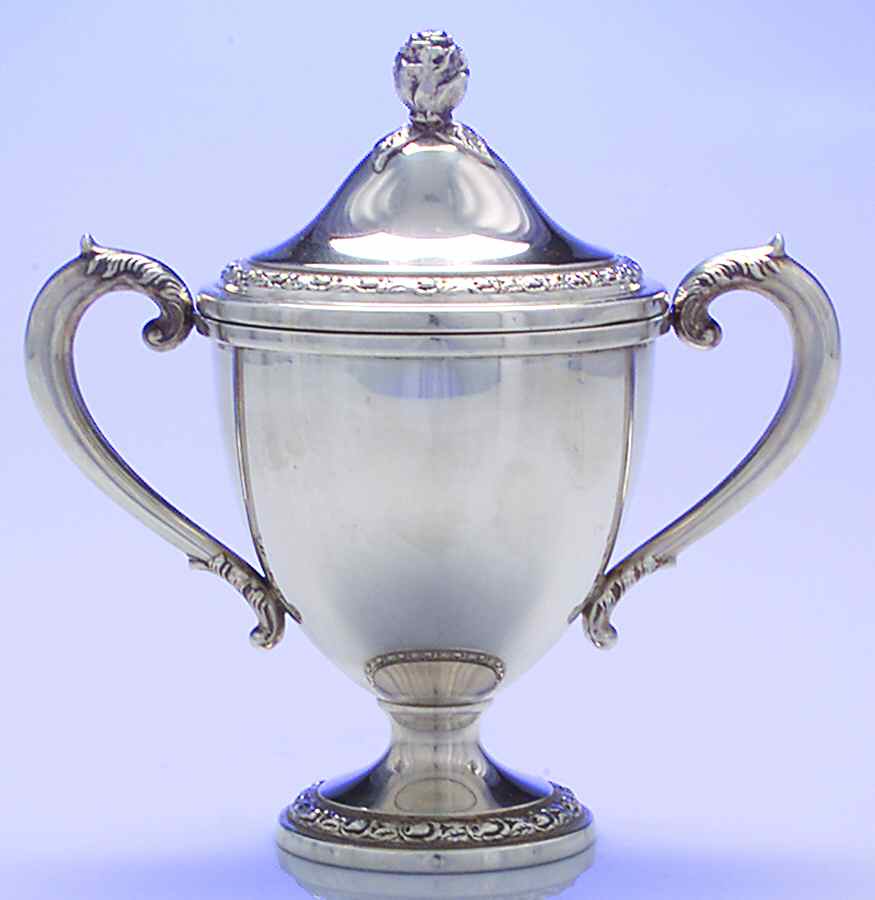 Talisman Rose (Sterling, 1948, Plain, Hollowwaree) Sugar Bowl & Lid by Frank Whiting-1