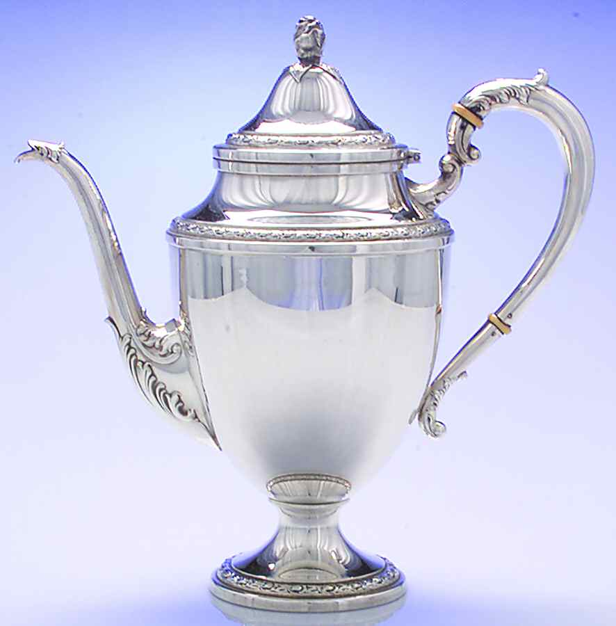 Talisman Rose (Sterling, 1948, Plain, Hollowwaree) Coffee Pot by Frank Whiting-1