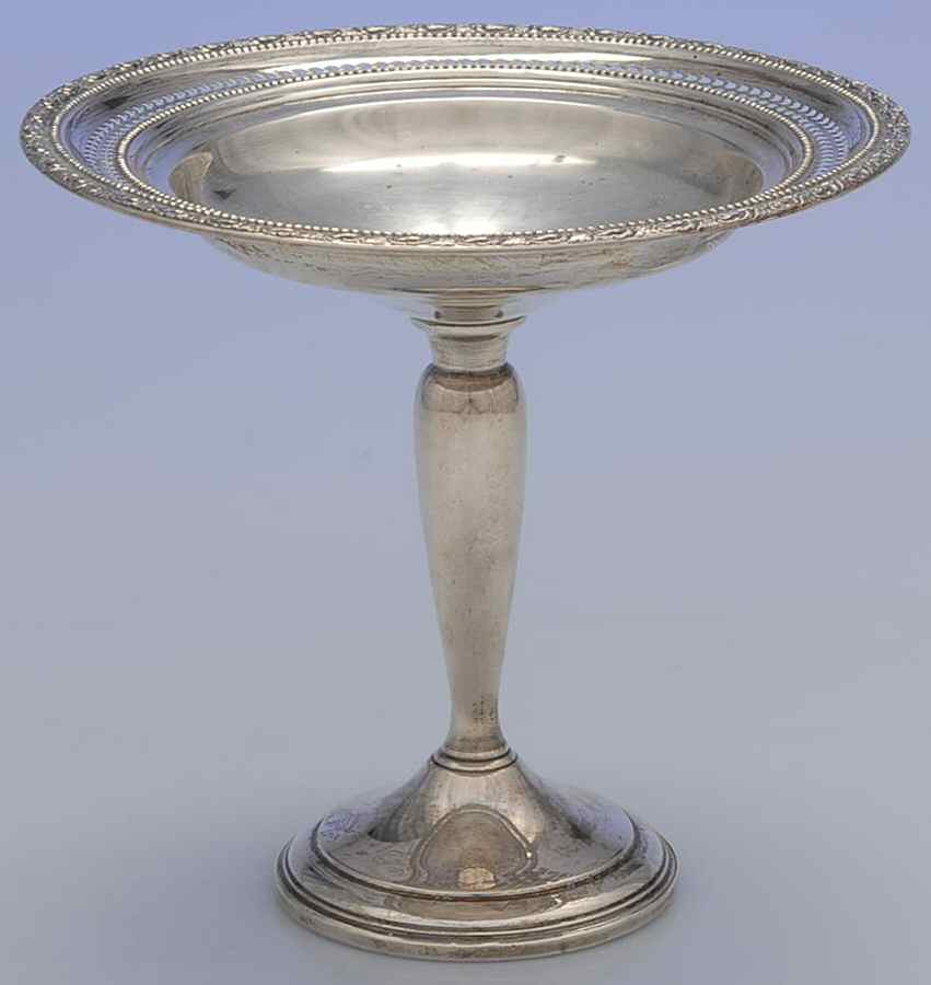 Talisman Rose (Sterling, 1948, Plain, Hollowwaree) Weighted Round Compote (Height X Width) by Frank Whiting-1