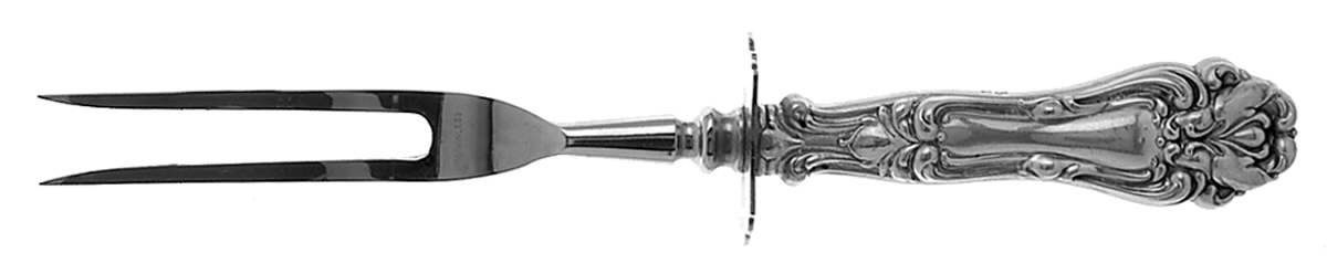 Champlain (Sterling, 1915) Small Steak Carving Fork with Stainless Prongs by Frank Whiting-1