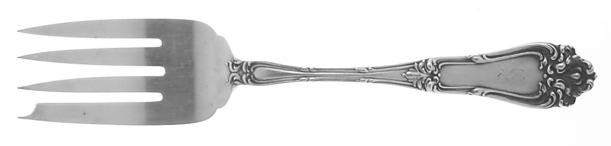 Champlain (Sterling, 1915) Small Solid Cold Meat Serving Fork by Frank Whiting-1