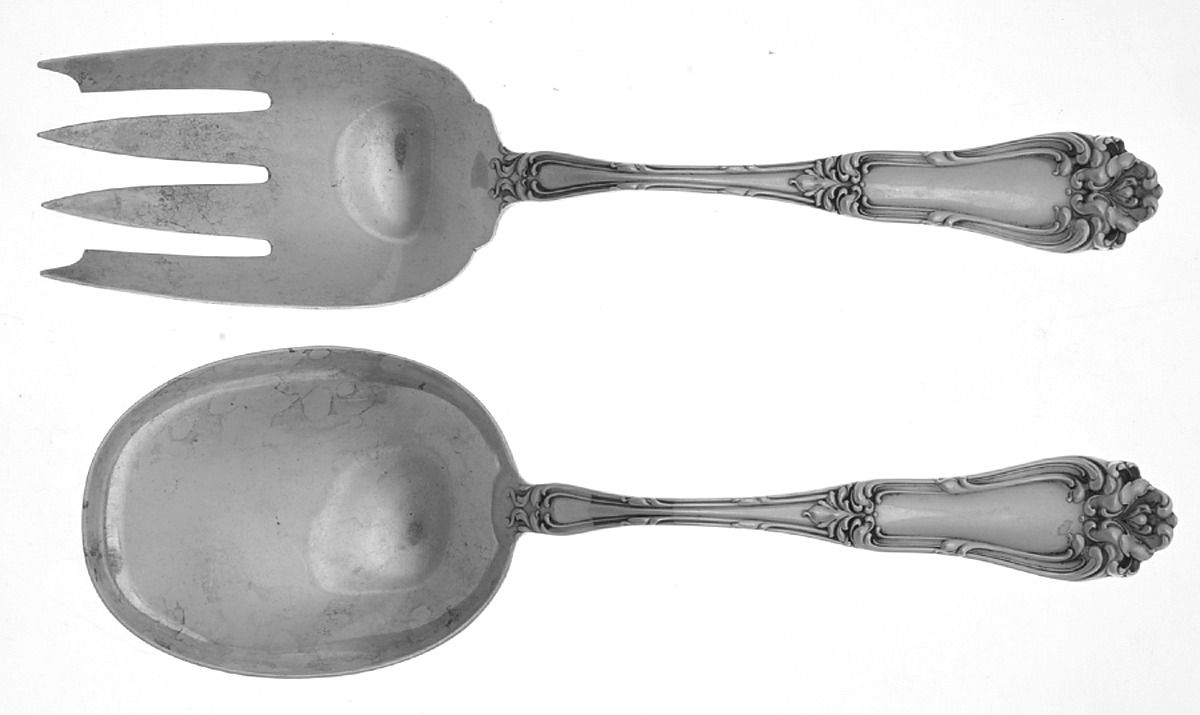 Champlain (Sterling, 1915) (2 Pc) Solid Salad Set by Frank Whiting-1