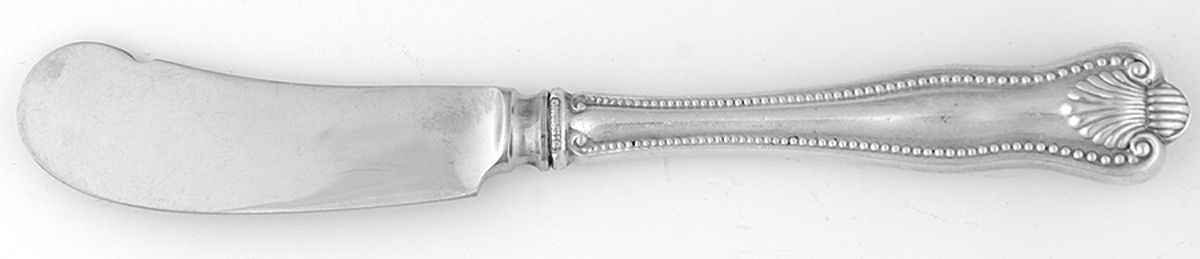 Newport Shell (Sterling, 1910) Butter Spreader Hollow Hdl-Paddle/Stainless Blade by Frank Smith-1