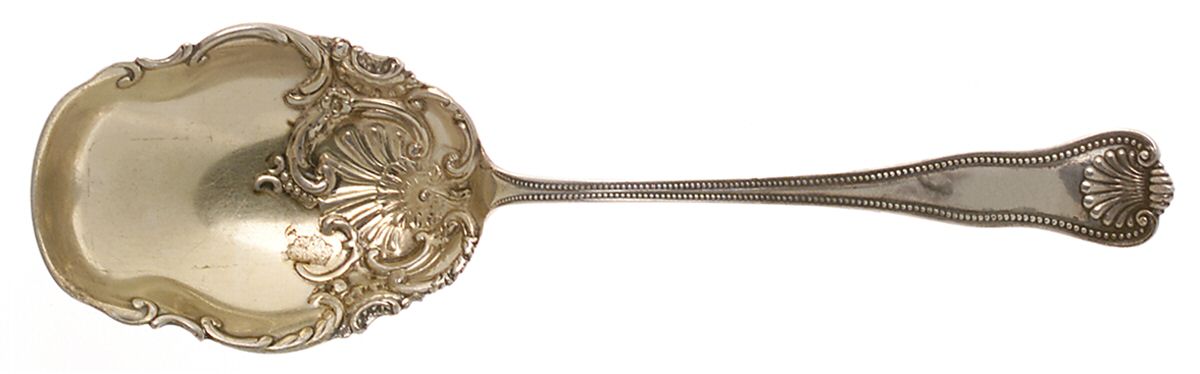Newport Shell (Sterling, 1910) Solid Salad Serving Spoon by Frank Smith-1