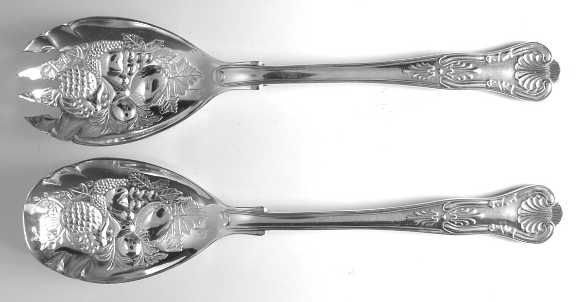 FBR14 (Silverplate) (2 Pc) Solid Salad Set by F B Rogers-1