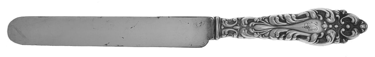 Athene-Crescendo (Sterling, 1890) Dessert/Tea Knife with Silverplate Blade by Frank Whiting-1