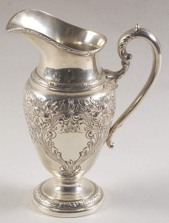 Lily-Floral (Sterling, Hollowware, Floral Border) Creamer by Frank Whiting-1
