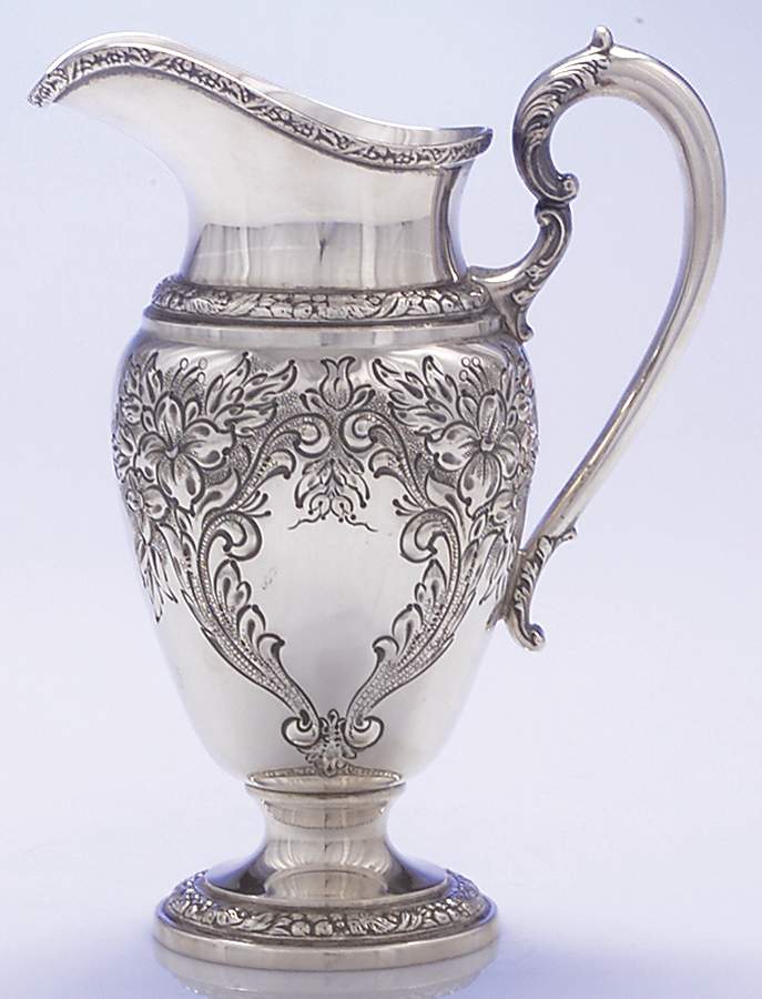Lily-Floral (Sterling, Hollowware, Floral Border) Creamer by Frank Whiting-1