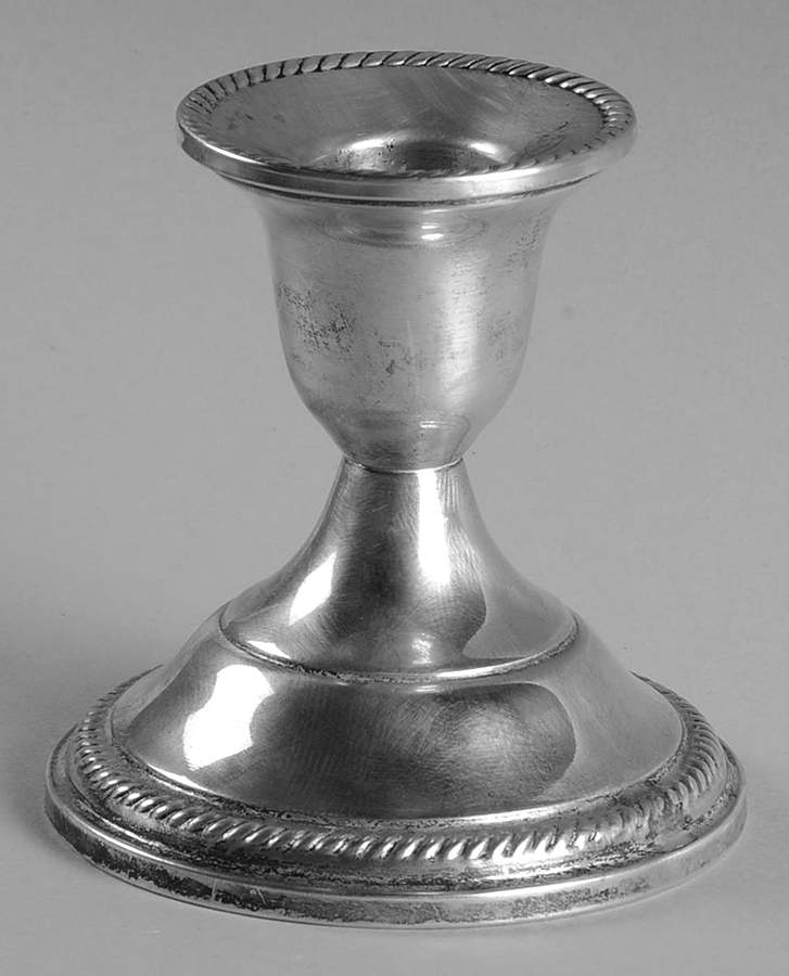 French Gadroon (Sterling, Hollowware) Weighted Candleholder by Fisher Silversmiths-1