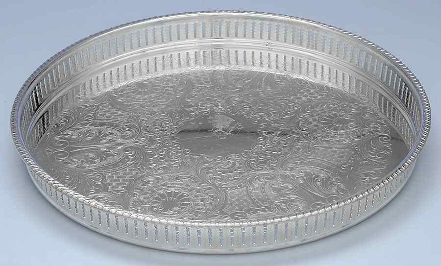 2310 (Silverplate, Hollowware) 14" Gallery Tray by F B Rogers-1