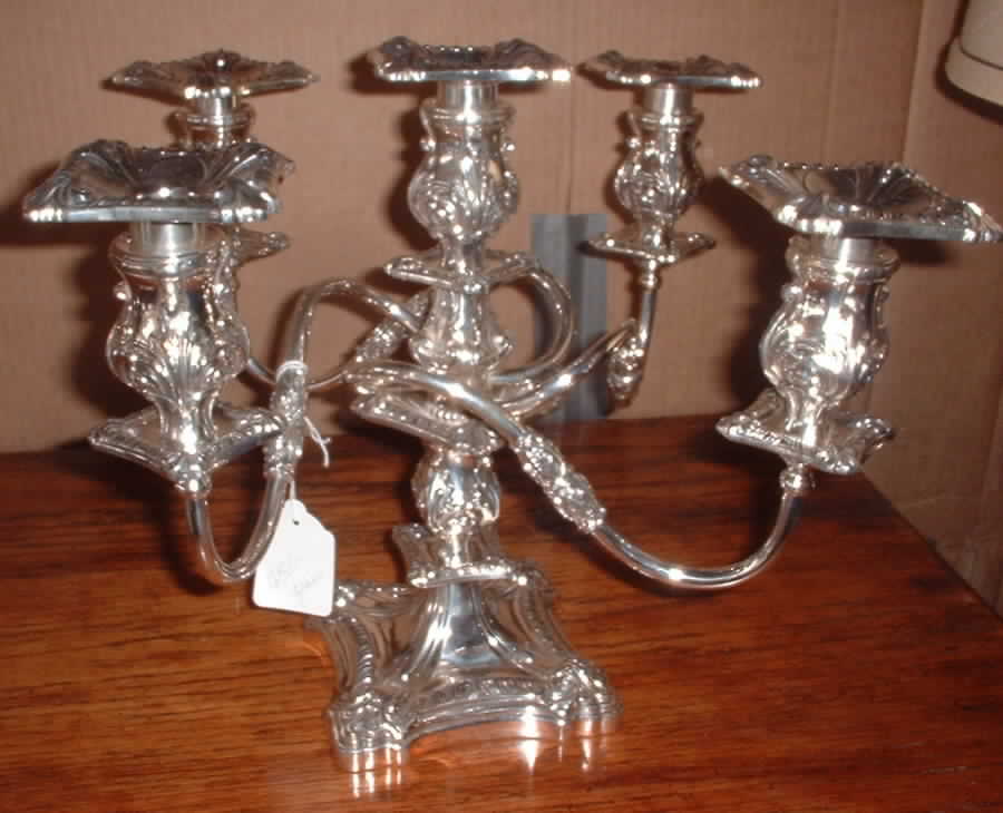 Silverplate Hollowware Small Plated 5-Light Candelabra by Friedman-1