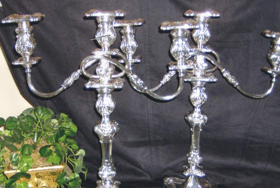 Silverplate Hollowware Large Plated 5-Light Candelabra by Friedman-1