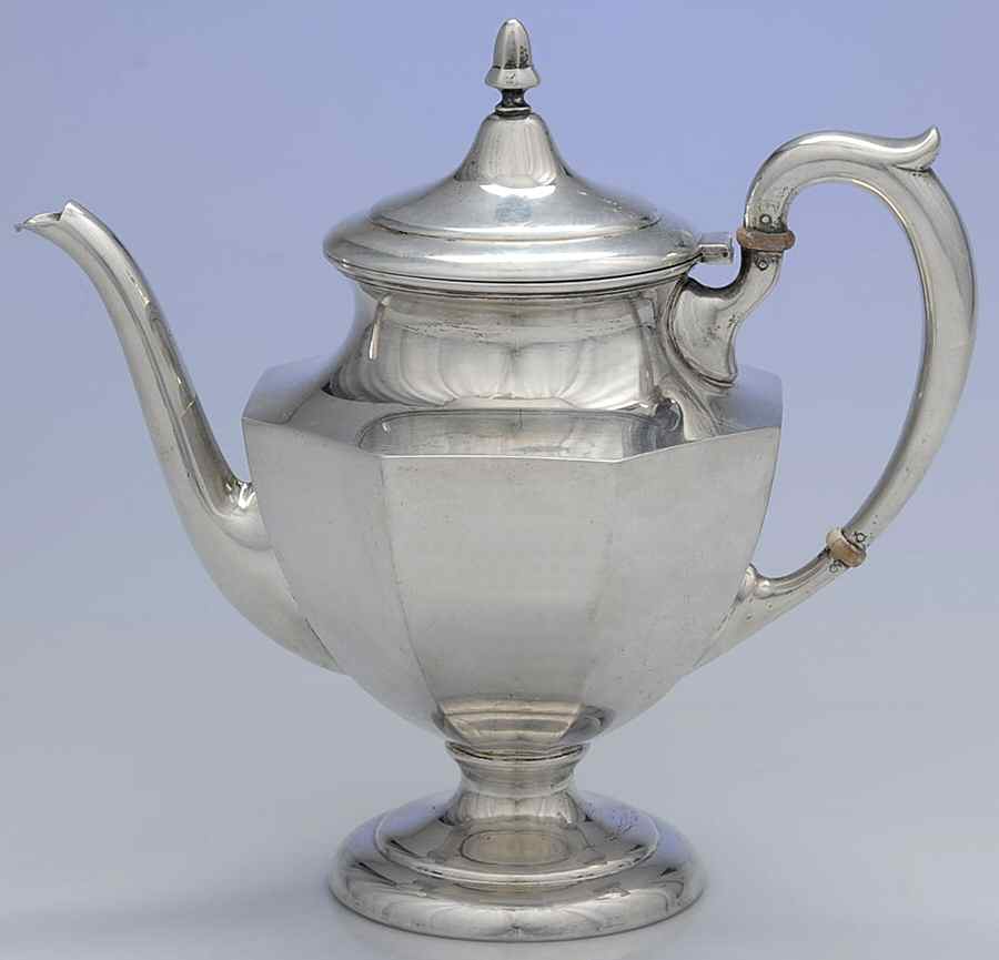 Colonial (Sterling, Hollowware) Teapot by Fisher Silversmiths-1