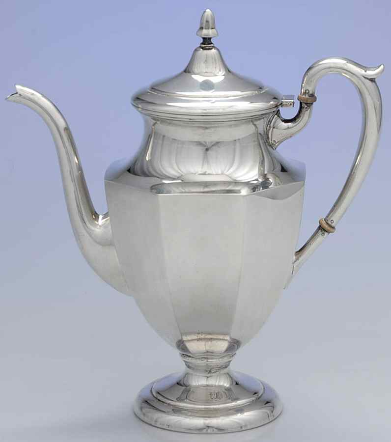 Colonial (Sterling, Hollowware) Coffee Pot by Fisher Silversmiths-1