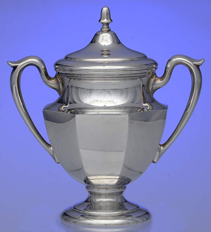 Colonial (Sterling, Hollowware) Sugar Bowl & Lid by Fisher Silversmiths-1