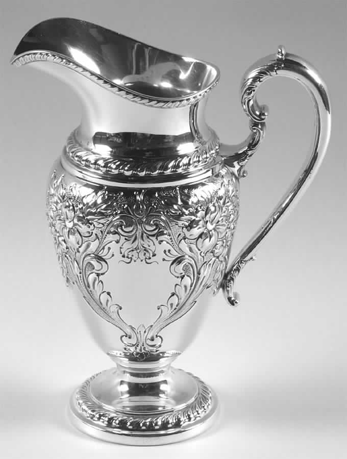 Lily-Floral (Sterling, Hollowware, Gadroon Border) Creamer by Frank Whiting-1