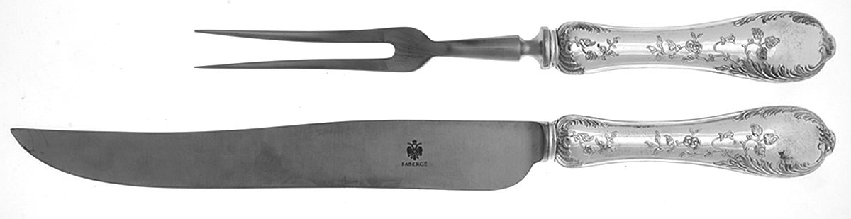 Grand Duchess (Sterling) Large 2-Piece Roast Carving Set w/Stainless Blade by Faberge-1